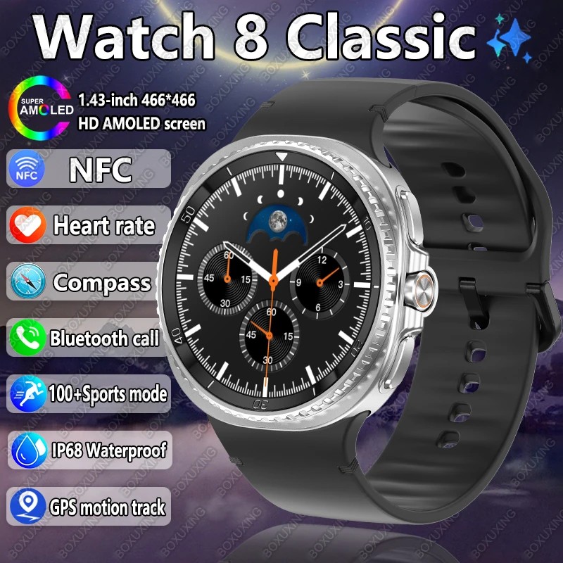 2025 ǰ  ġ 8 Ŭ Ʈġ  GPS NFC  ȭ 47mm AMOLED ƮϽ  ƮĿ ǰ Ʈġ